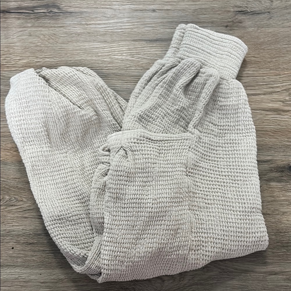Free People Cozy Boho Knit/Waffle Lounge Harem Pants